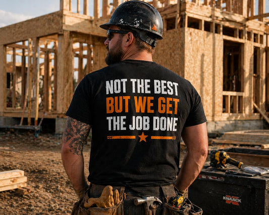 World’s Okayest Contractors T-Shirt Print Material | Funny Blue Collar Apparel by Nailed it apparel