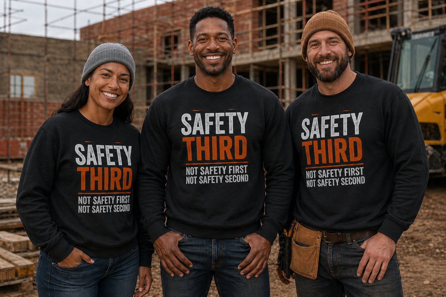 Safety Third Not Safety First Funny Construction Sweatshirt