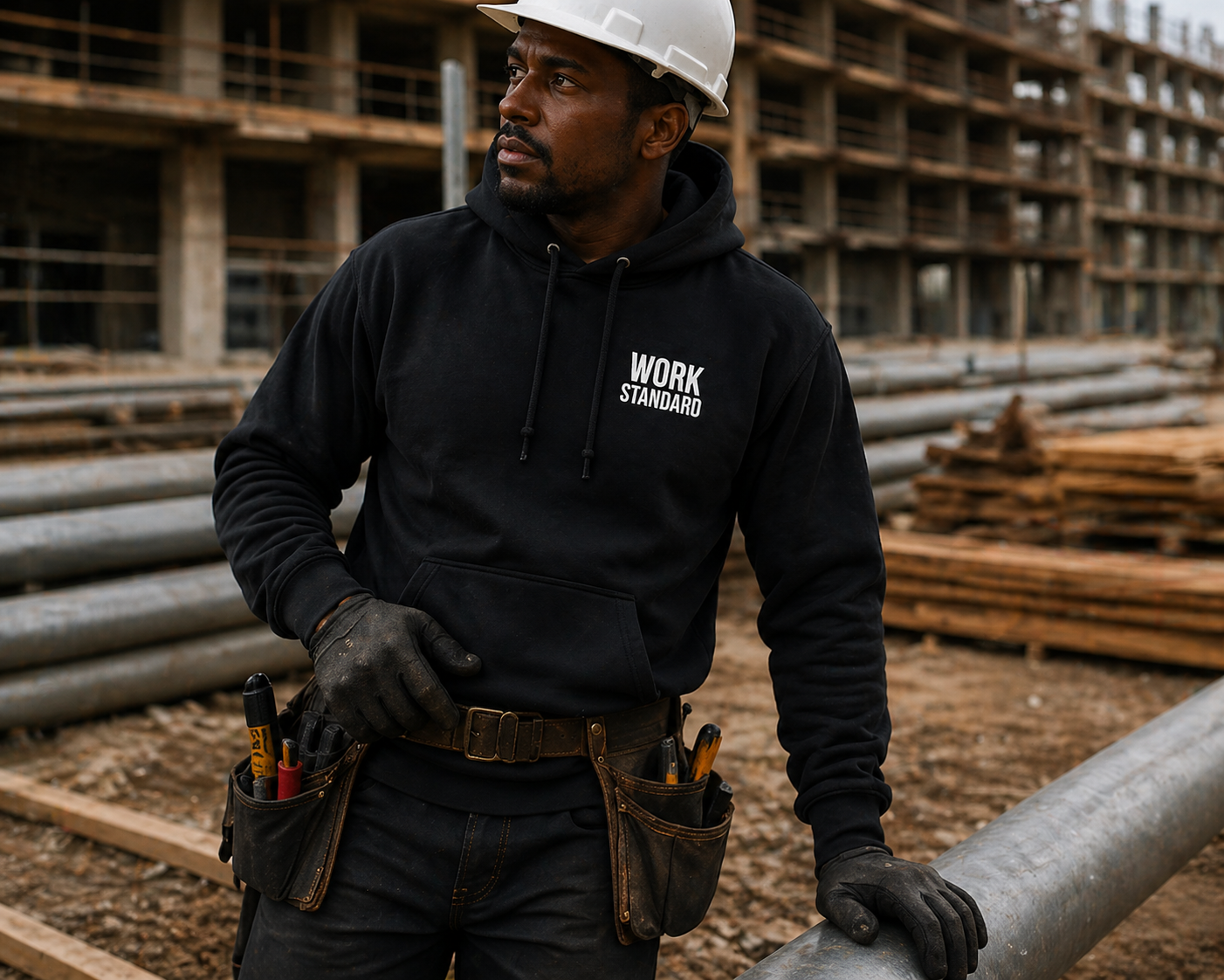 Work Standard Good Enough Hoodie Funny Construction Workwear