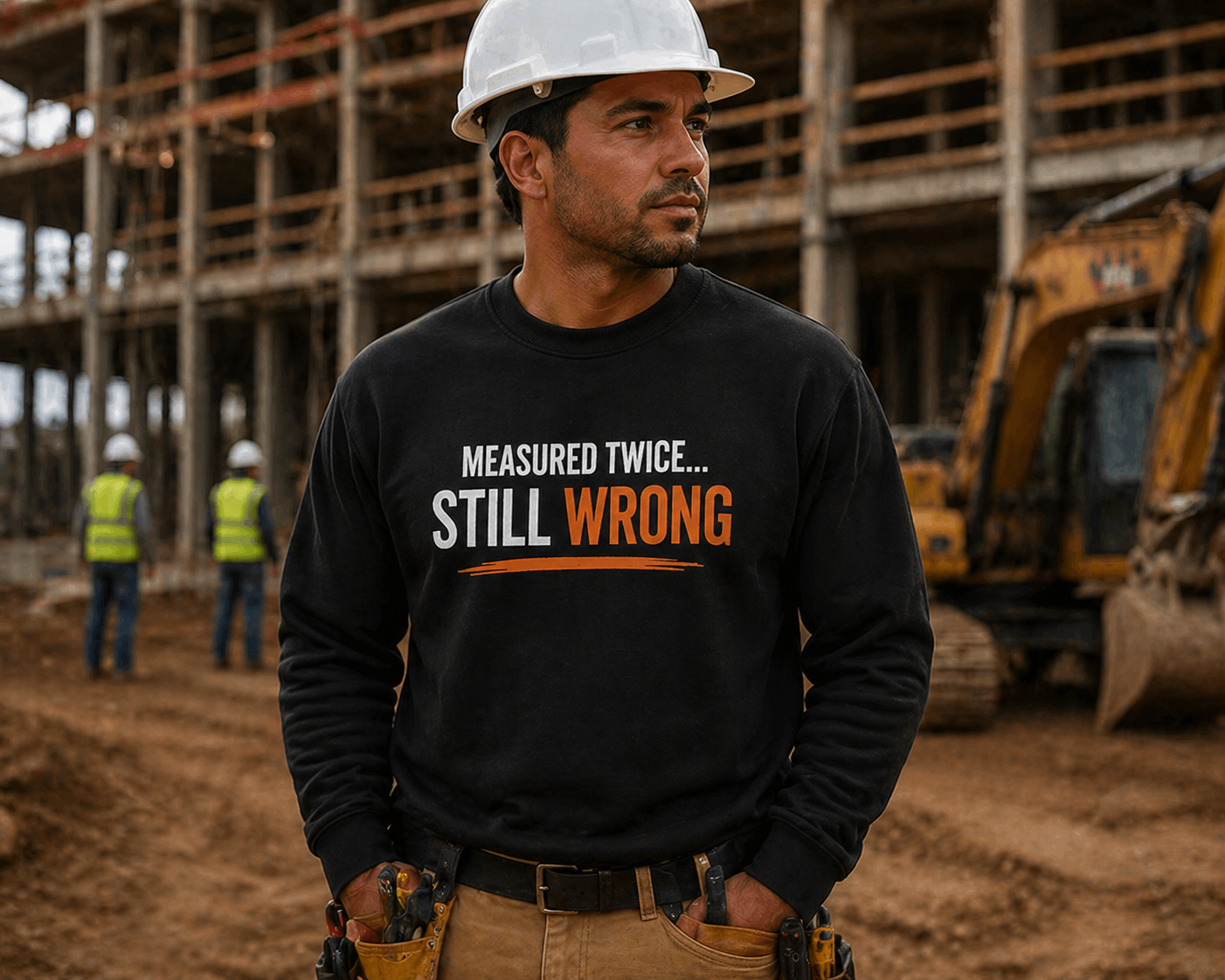 Measure Twice Still Wrong Sweatshirt Funny Construction Workwear
