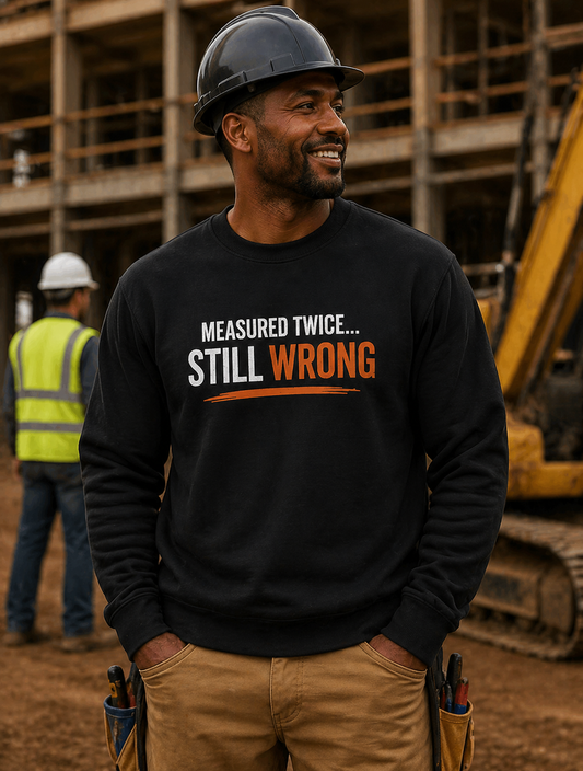 Measure Twice Still Wrong Sweatshirt Funny Construction Workwear