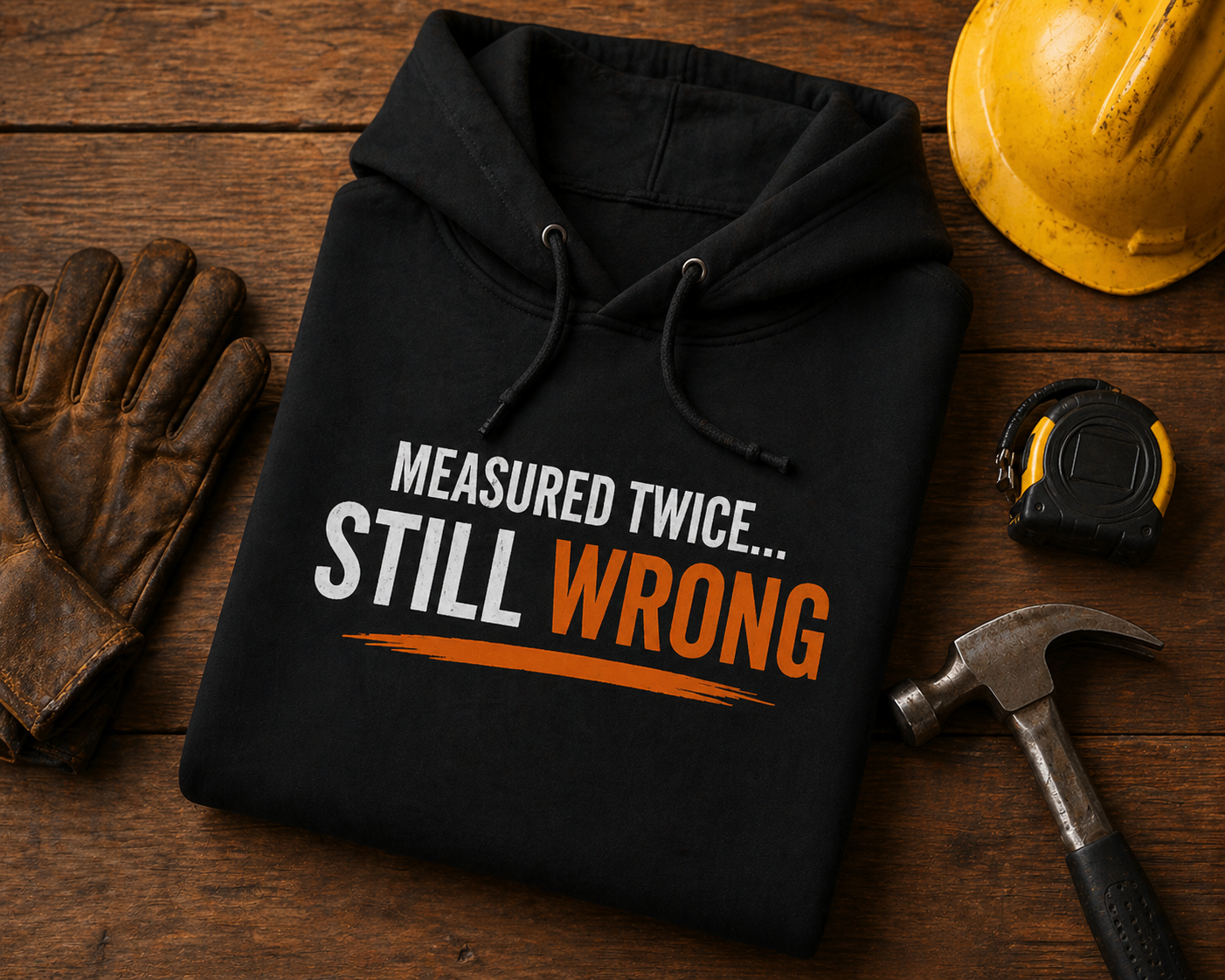 Measure Twice Still Wrong Hoodie Funny Construction Hoodie