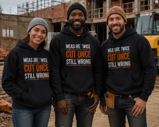 Measure Twice Cut Once Still Wrong Hoodies