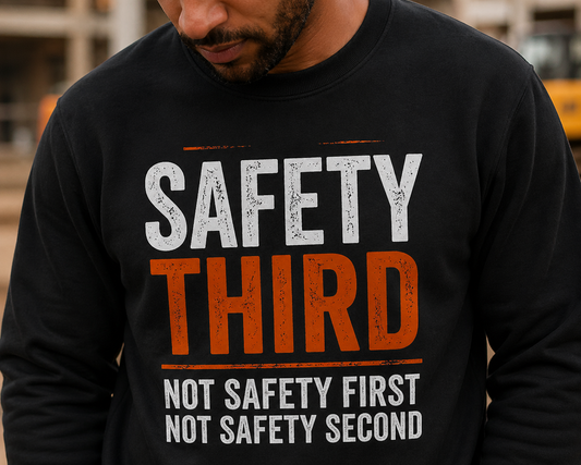 Safety Third Not Safety First Funny Construction Sweatshirt