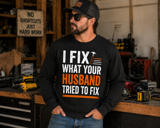 I Fix What Your Husband Tried sweatshirt
