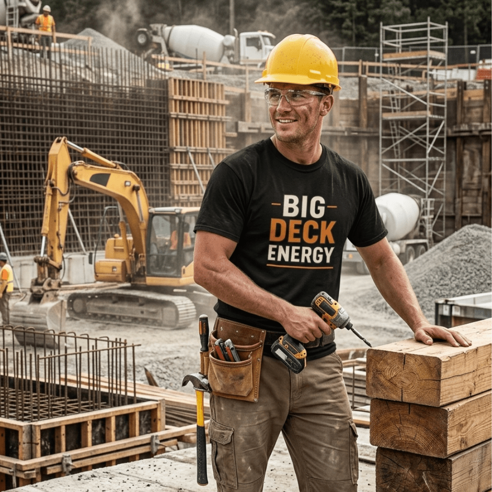 Big Deck Energy Carpenter TShirt Carpenter shirt | Funny Blue Collar Apparel by Nailed it apparel