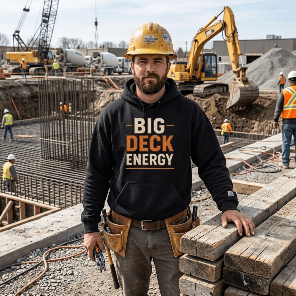 Big Deck Energy Hoodie | Funny Blue Collar Apparel by Nailed it apparel