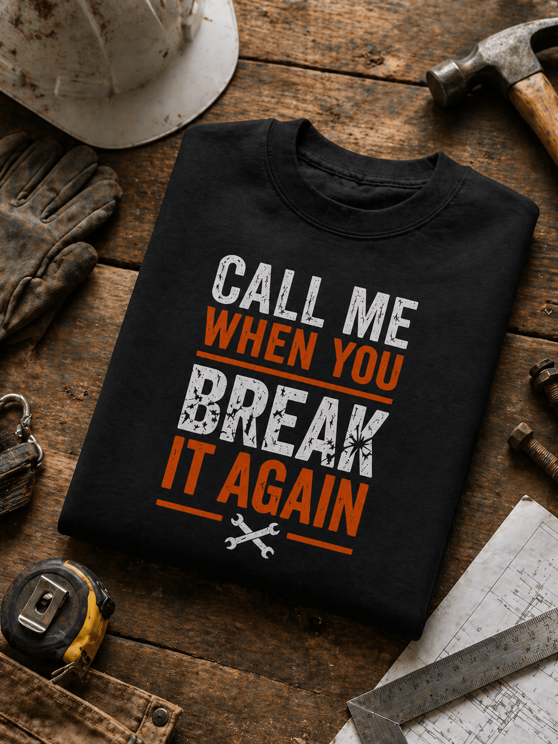Call Me When You Break It Again sweatshirt Print Material | Funny Blue Collar Apparel by Nailed it apparel