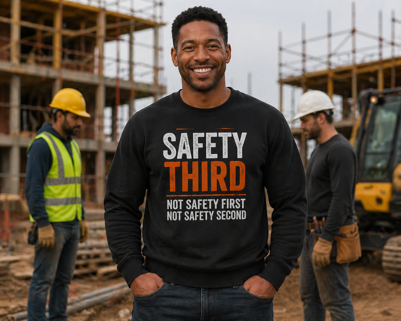 Safety Third Not Safety First Funny Construction Sweatshirt