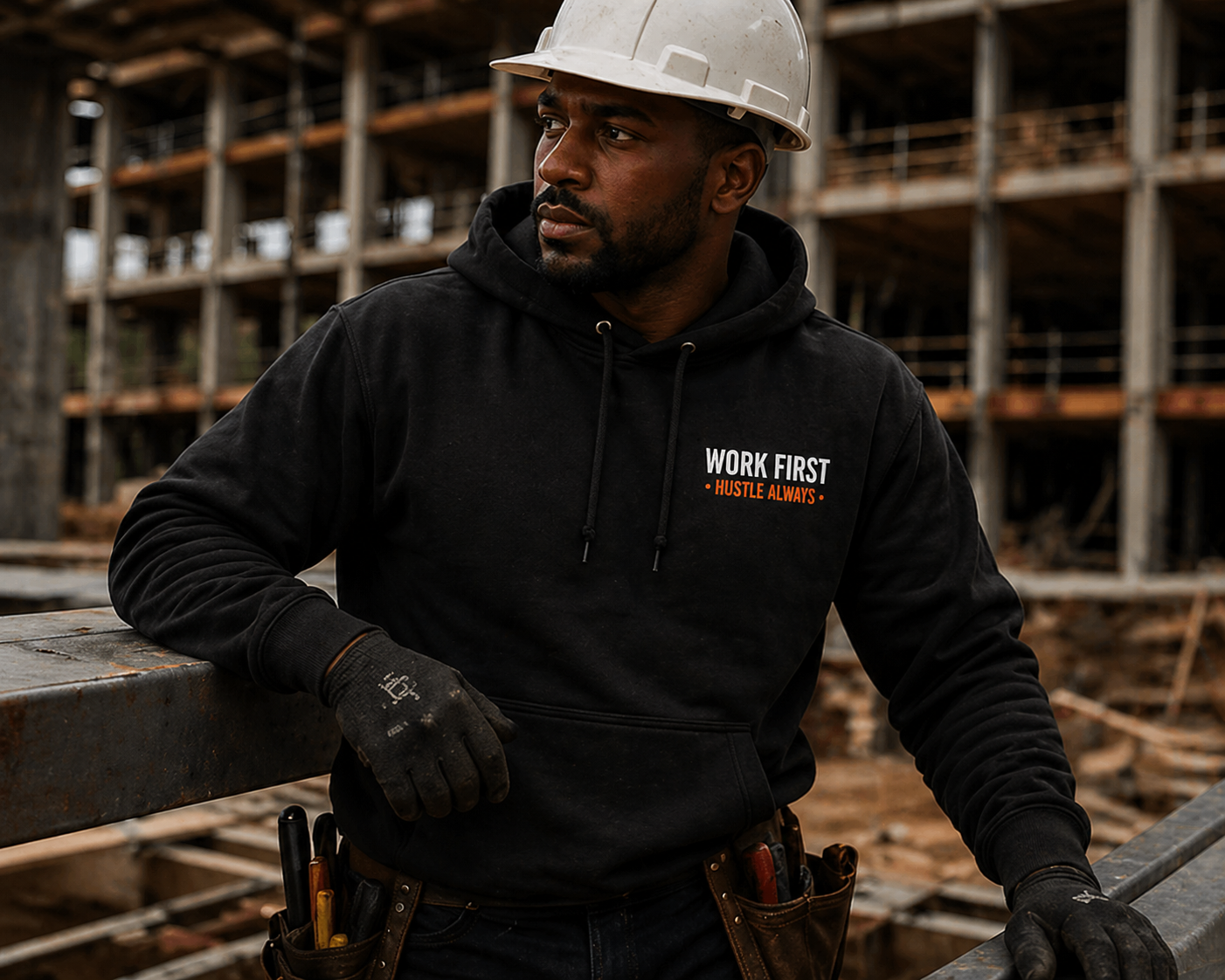 Paid By The Hour Not By The Hurry Hoodie Construction Workwear