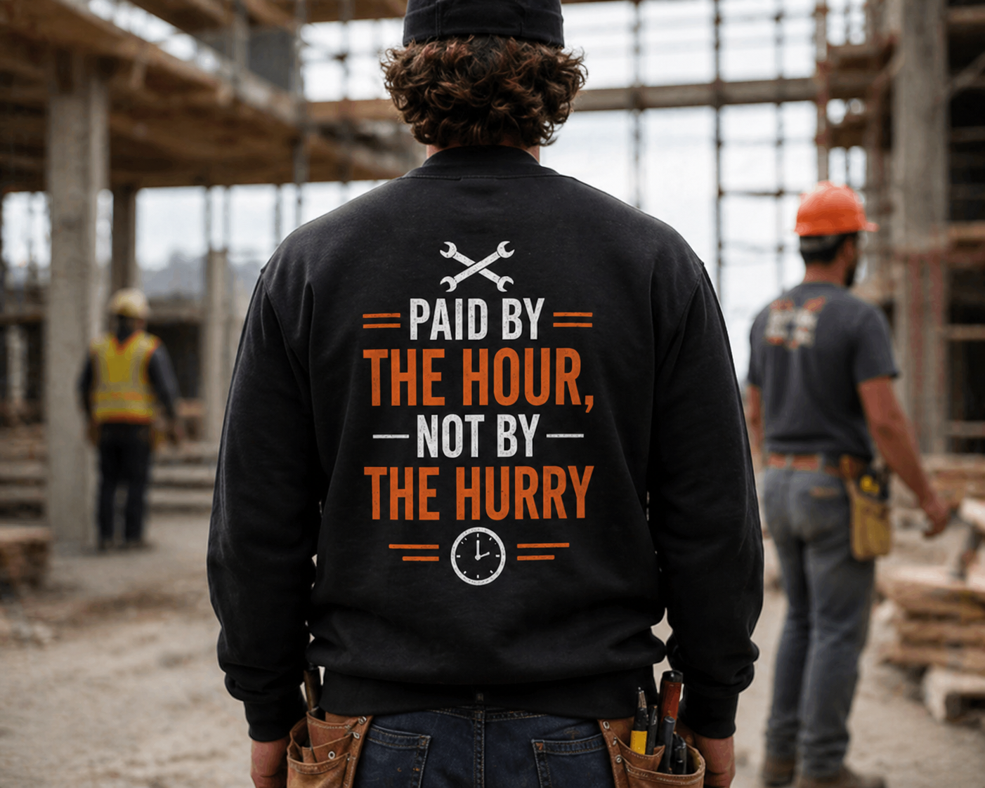 Paid By The Hour Not By The Hurry Sweatshirt Workwear Crewneck