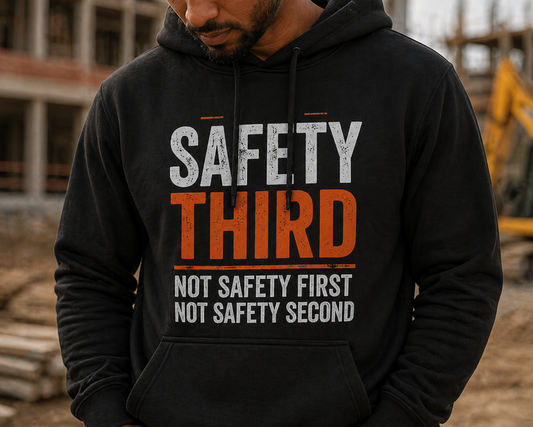 Safety Third Hoodie Funny Construction Work Hoodie