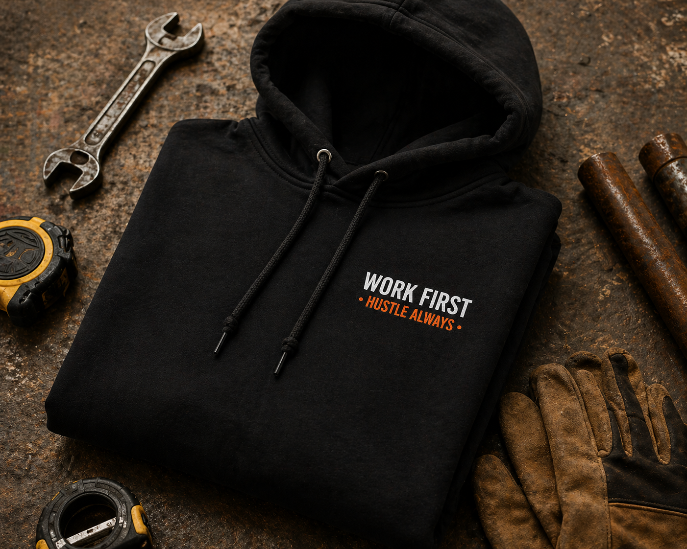 Paid By The Hour Not By The Hurry Hoodie Construction Workwear