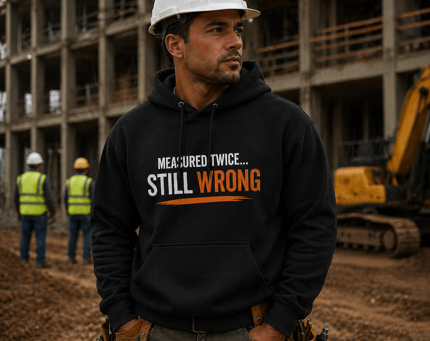 Measure Twice Still Wrong Hoodie Funny Construction Hoodie