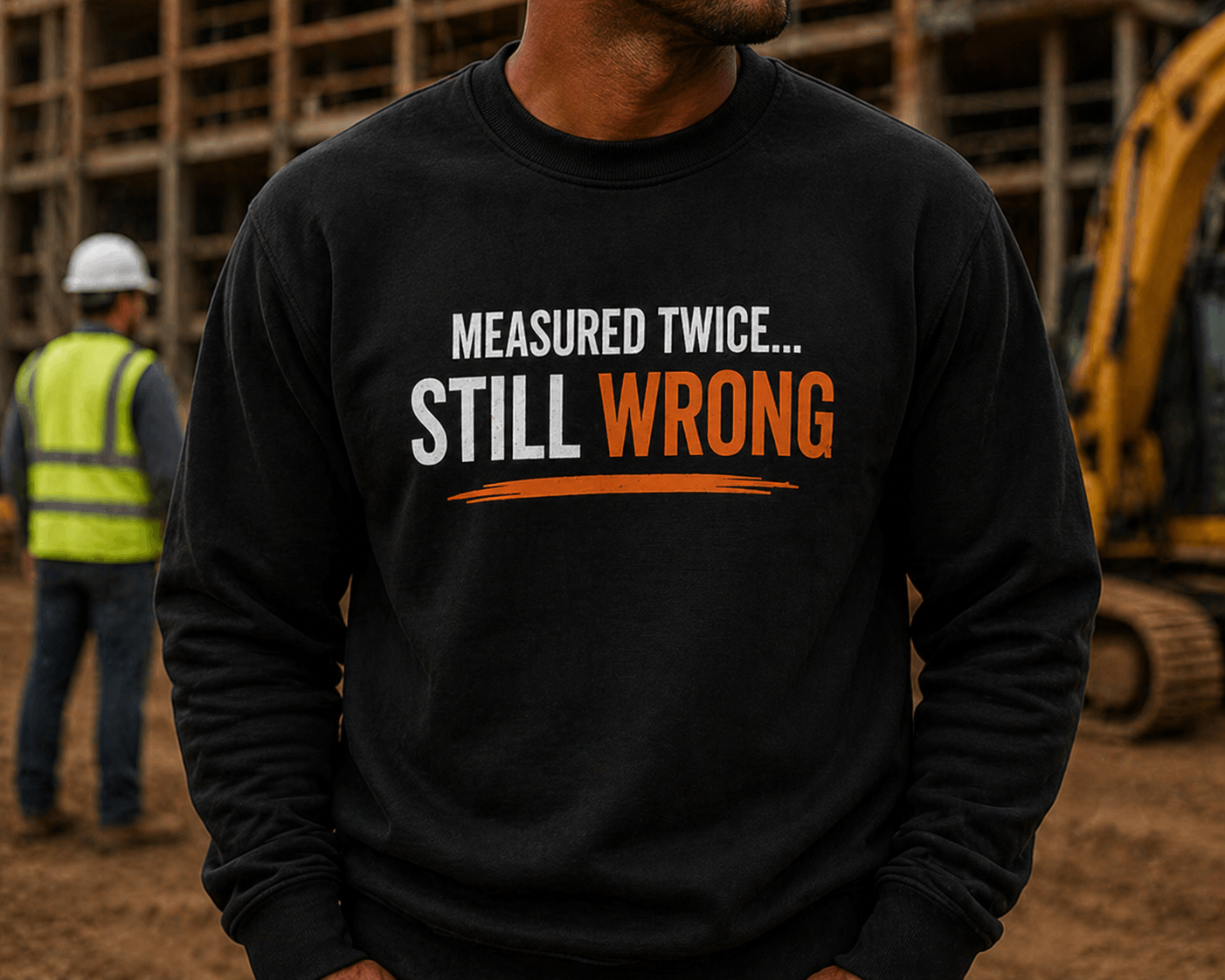 Measure Twice Still Wrong Sweatshirt Funny Construction Workwear