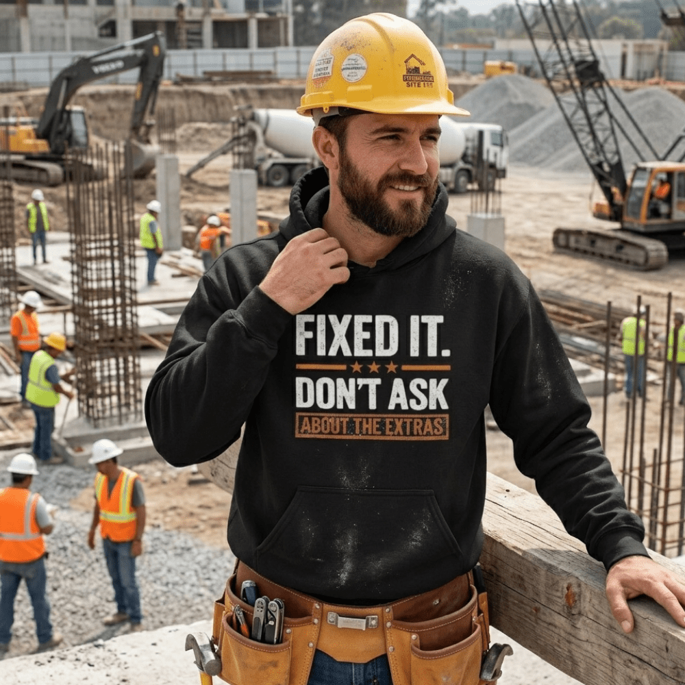 Fixed It Don't Ask About The Extras Hoodie | Funny Blue Collar Apparel by Nailed it apparel