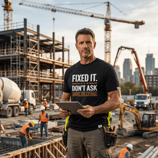 Fixed It Don't Ask About The Extras T-Shirt | Funny Blue Collar Apparel by Nailed it apparel