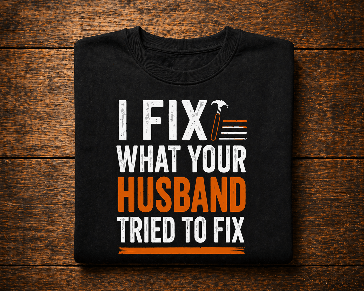 I Fix What Your Husband Tried sweatshirt Print Material | Funny Blue Collar Apparel by Nailed it apparel