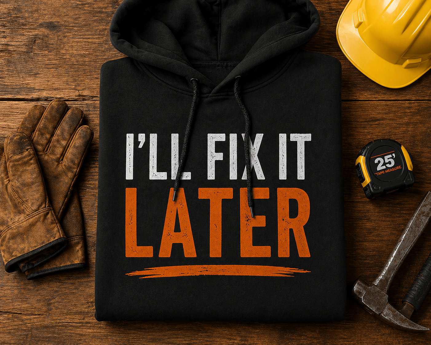 I’ll Fix It Later Hoodie Funny Workwear Construction Hoodie Print Material | Funny Blue Collar Apparel by Nailed it apparel