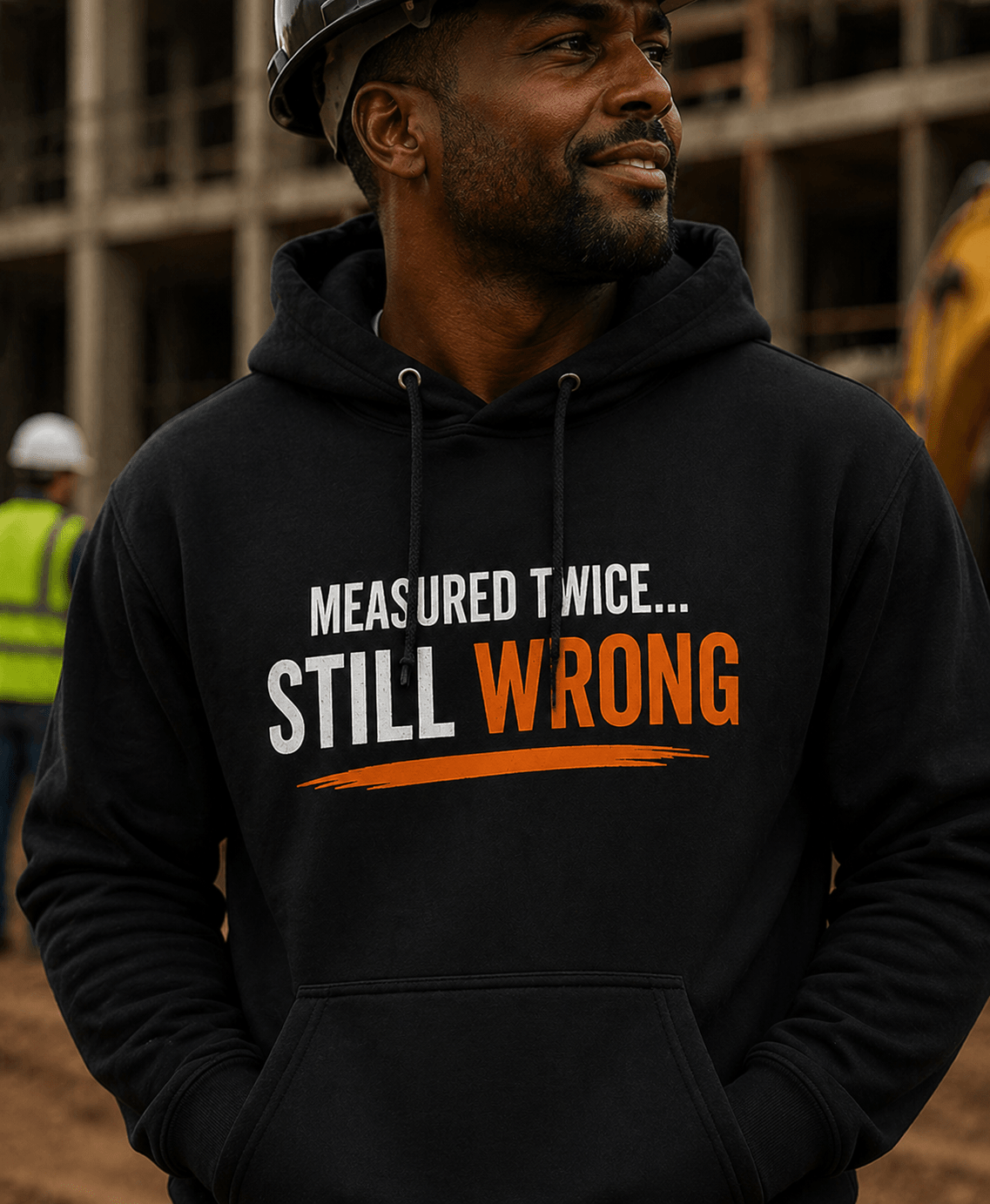 Measure Twice Still Wrong Hoodie Funny Construction Hoodie Print Material | Funny Blue Collar Apparel by Nailed it apparel