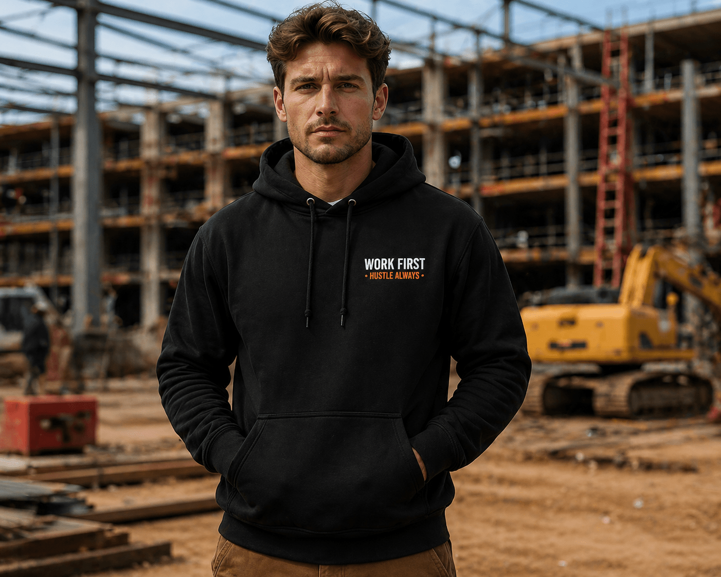 Paid By The Hour Not By The Hurry Hoodie Construction Workwear Print Material | Funny Blue Collar Apparel by Nailed it apparel