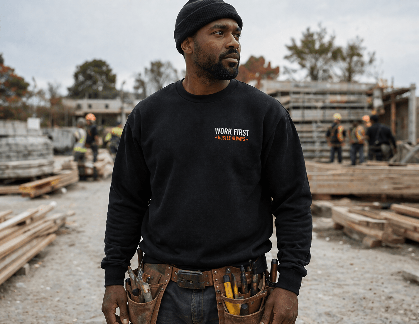 Paid By The Hour Not By The Hurry Sweatshirt Workwear Crewneck Print Material | Funny Blue Collar Apparel by Nailed it apparel