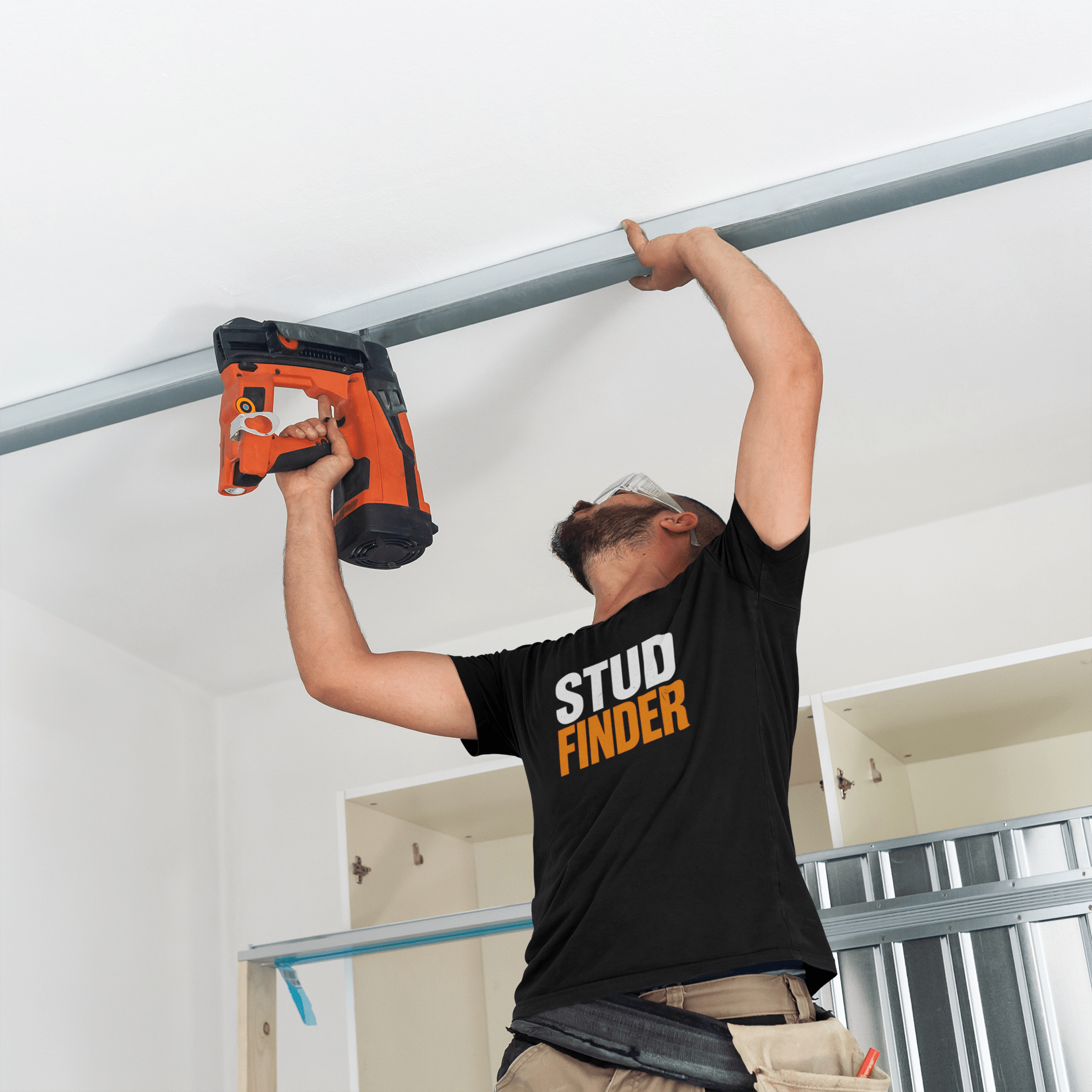 Stud Finder – Funny Construction T-Shirt | Nailed It Apparel Stud finder Tshirt | Funny Blue Collar Apparel by Nailed it apparel