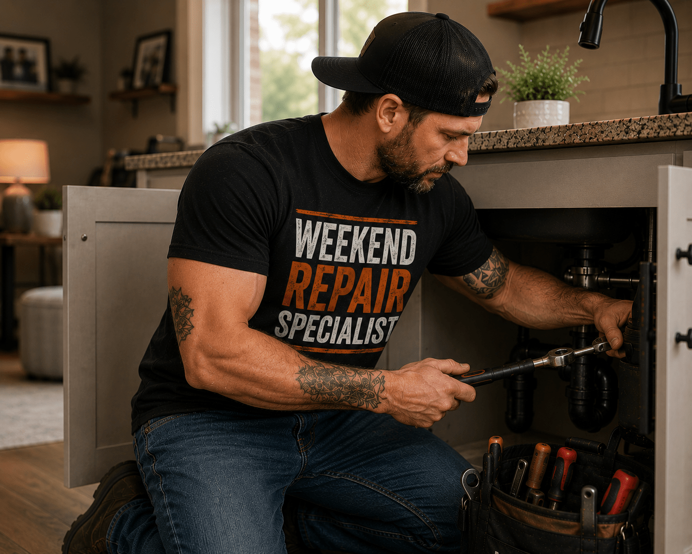 Weekend Repair Specialist T-Shirt | Funny Blue Collar Apparel by Nailed it apparel