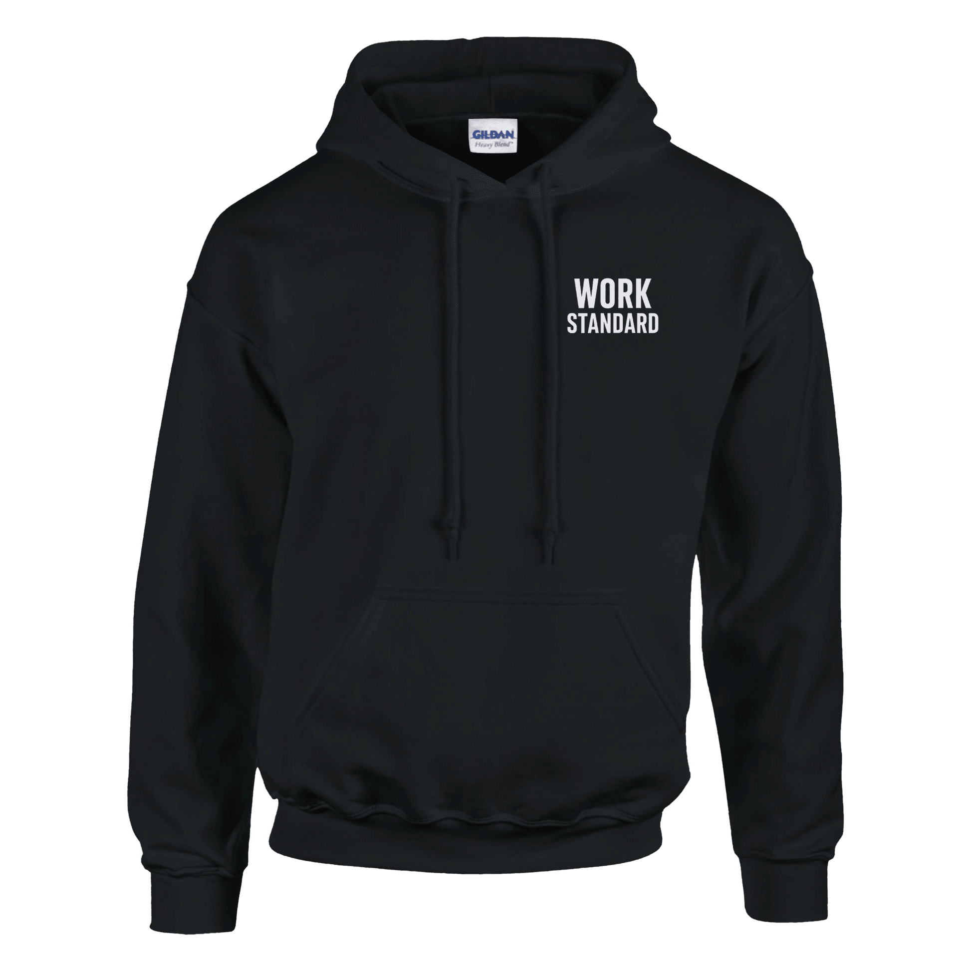 Work Standard Good Enough Hoodie Funny Construction Workwear Print Material | Funny Blue Collar Apparel by Nailed it apparel