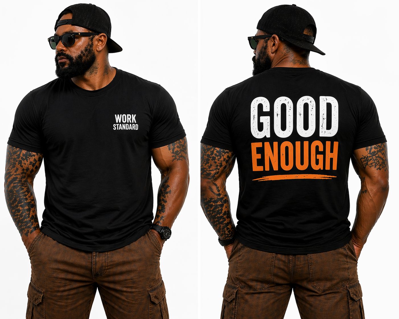 Work Standard Good Enough T-Shirt Funny Construction Workwear Tee Print Material | Funny Blue Collar Apparel by Nailed it apparel