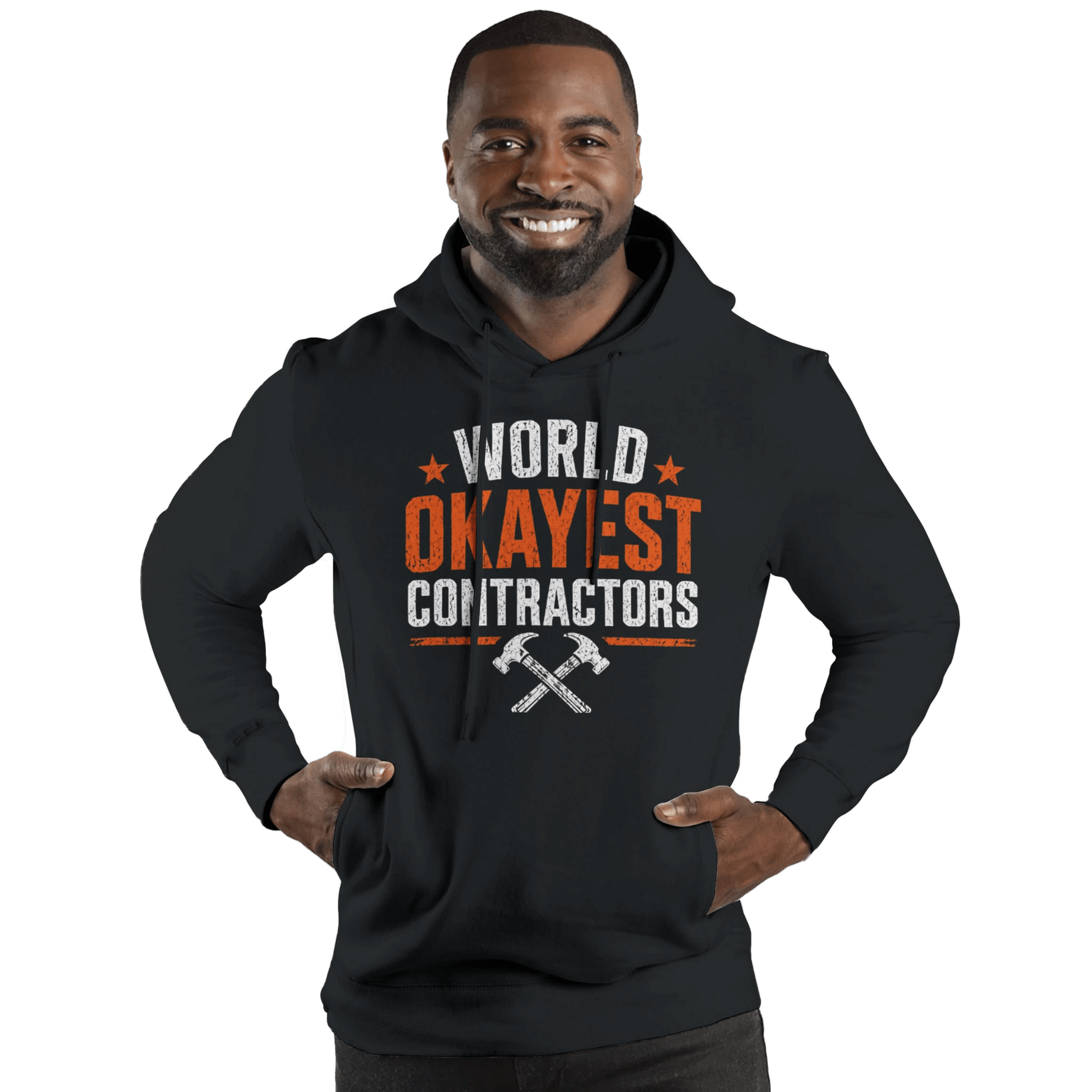 World’s Okayest Contractors Hoodies Print Material | Funny Blue Collar Apparel by Nailed it apparel